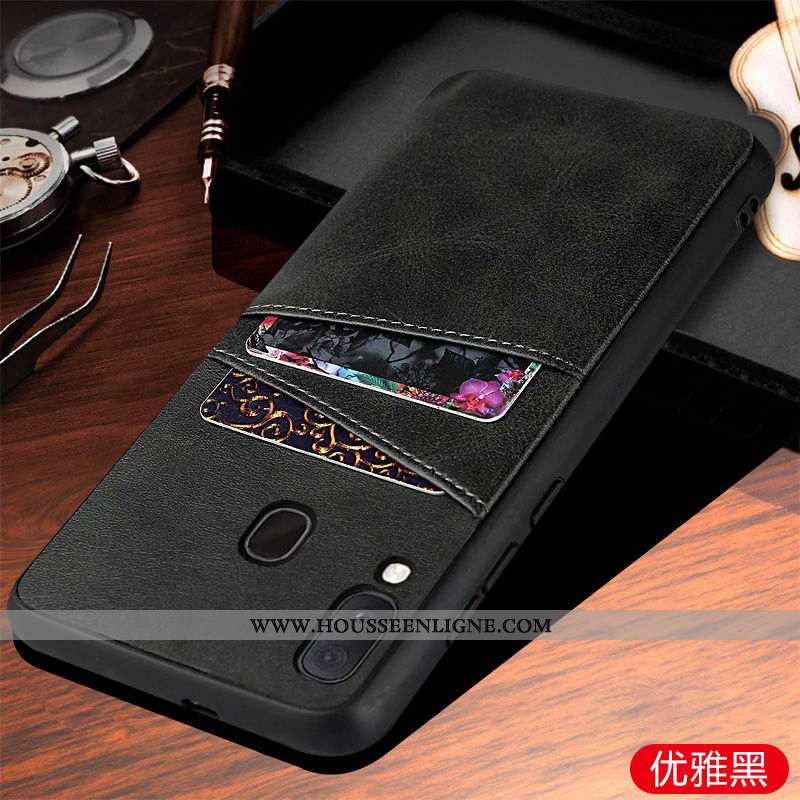 Housse Samsung Galaxy A20e Protection Téléphone Portable Coque Étui Étoile Noir Business