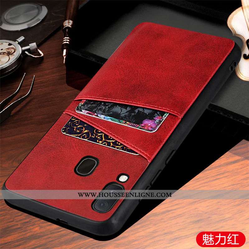 Housse Samsung Galaxy A20e Protection Téléphone Portable Coque Étui Étoile Noir Business