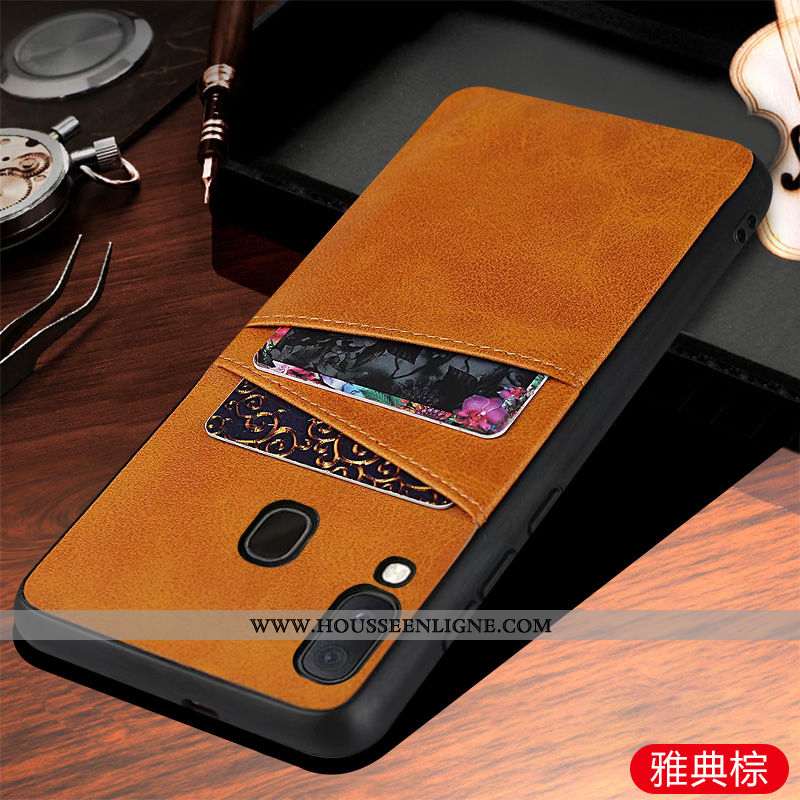 Housse Samsung Galaxy A20e Protection Téléphone Portable Coque Étui Étoile Noir Business