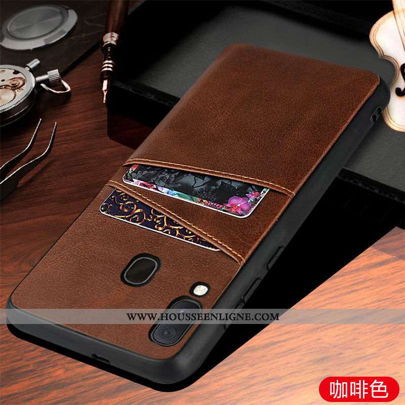 Housse Samsung Galaxy A20e Protection Téléphone Portable Coque Étui Étoile Noir Business