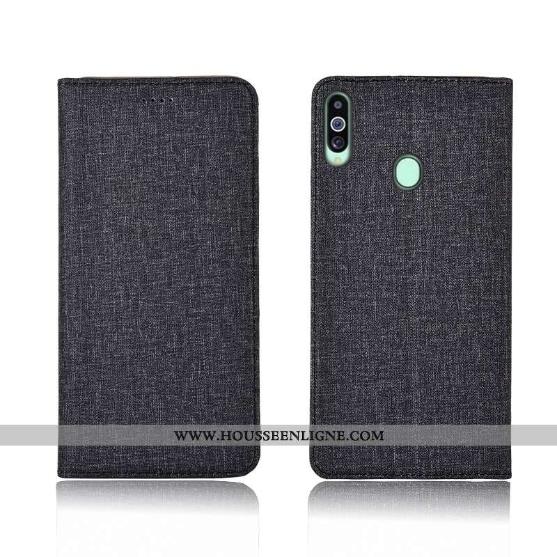Housse Samsung Galaxy A20s Fluide Doux Silicone Étoile Lin Tout Compris Nouveau Noir