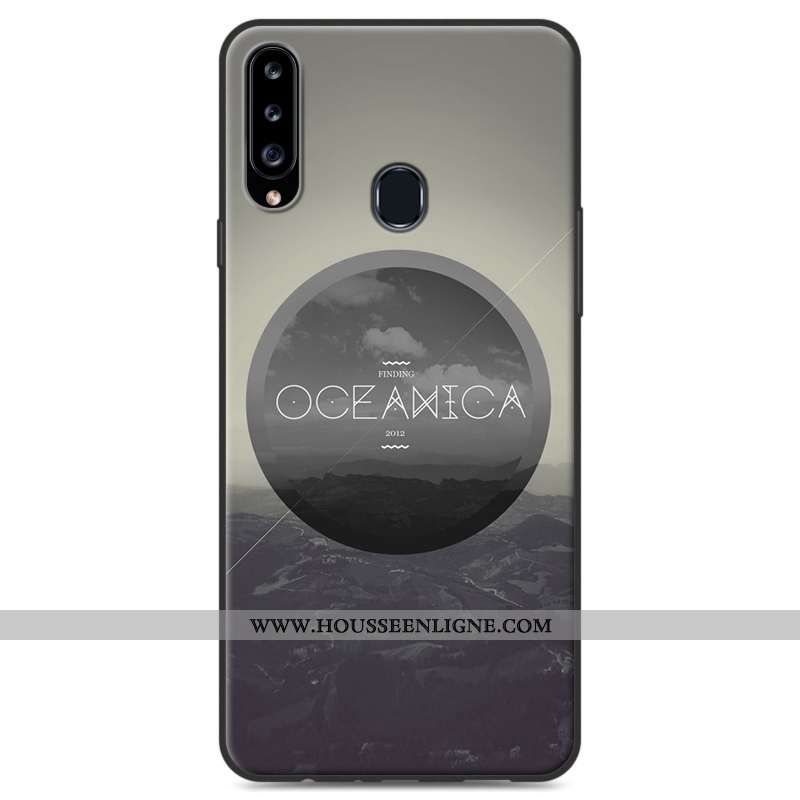 Housse Samsung Galaxy A20s Protection Personnalité Fluide Doux Téléphone Portable Étui Étoile Gris