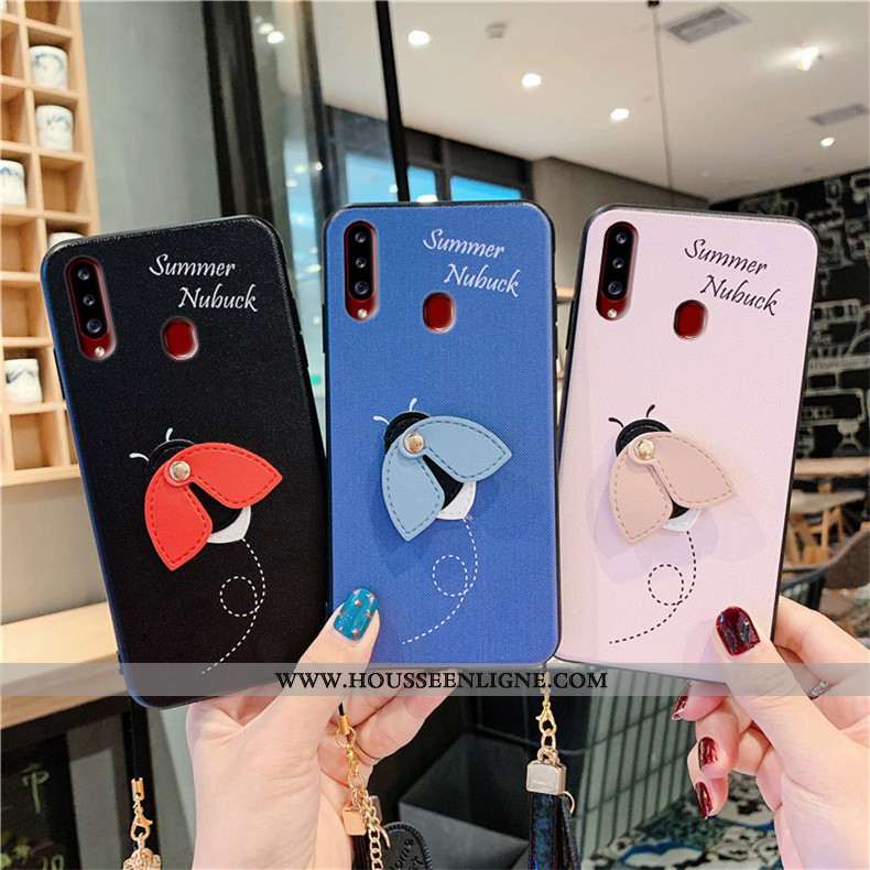 Housse Samsung Galaxy A20s Silicone Créatif Étui Petit Fluide Doux Incassable Tendance Bleu