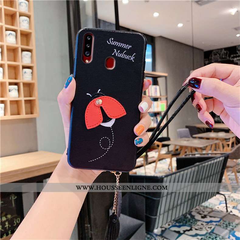Housse Samsung Galaxy A20s Silicone Créatif Étui Petit Fluide Doux Incassable Tendance Bleu