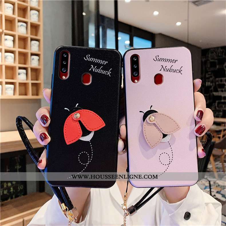 Housse Samsung Galaxy A20s Silicone Créatif Étui Petit Fluide Doux Incassable Tendance Bleu