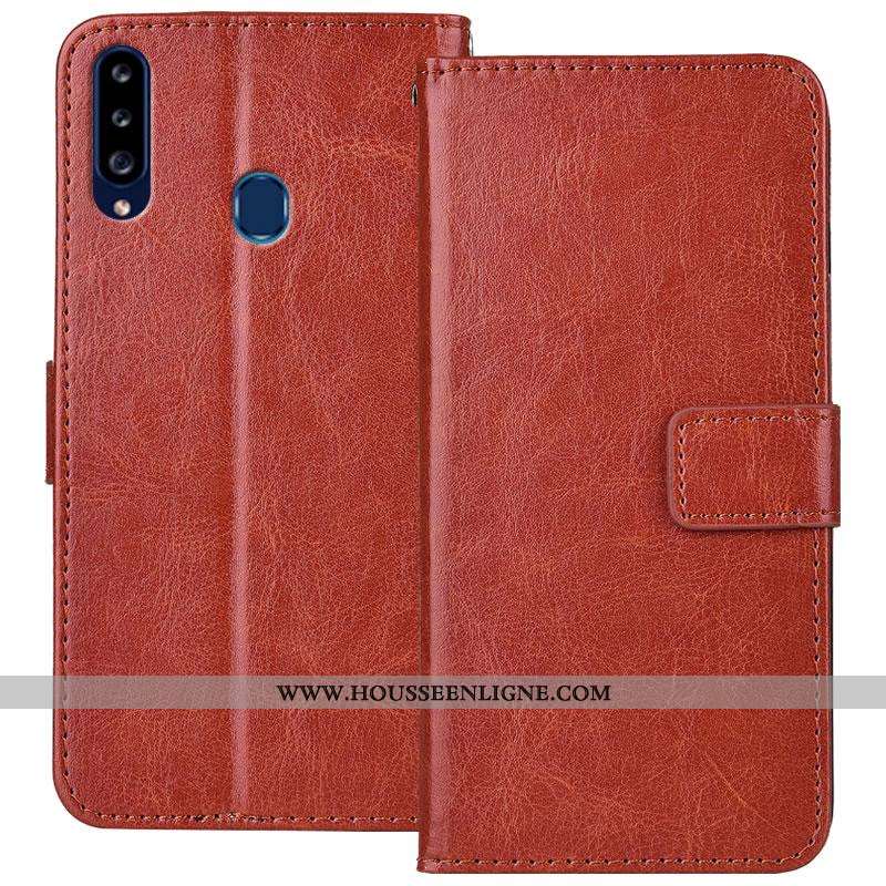 Housse Samsung Galaxy A20s Tendance Cuir Coque Protection Téléphone Portable Étoile Clamshell Noir