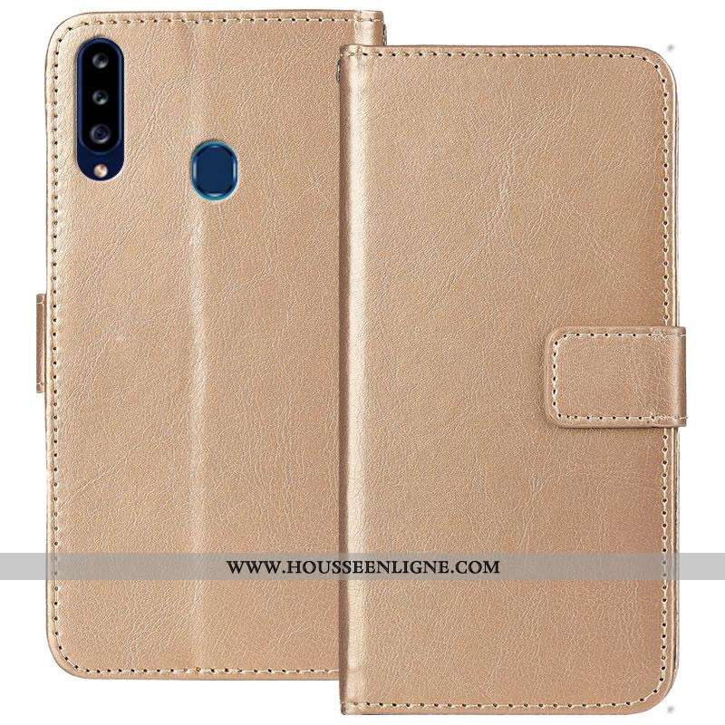 Housse Samsung Galaxy A20s Tendance Cuir Coque Protection Téléphone Portable Étoile Clamshell Noir