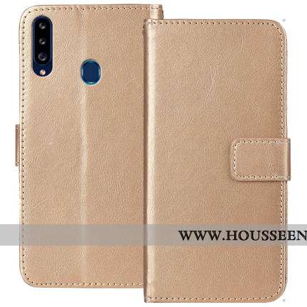 Housse Samsung Galaxy A20s Tendance Cuir Coque Protection Téléphone Portable Étoile Clamshell Noir