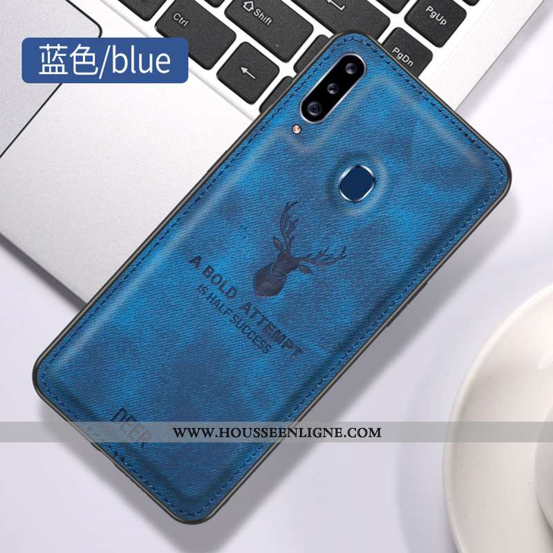 Housse Samsung Galaxy A20s Tendance Légère Étoile Tout Compris Fluide Doux Coque Modèle Fleurie Bleu