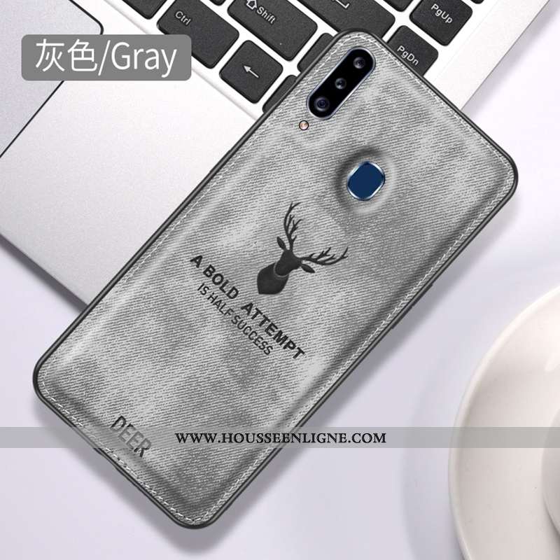 Housse Samsung Galaxy A20s Tendance Légère Étoile Tout Compris Fluide Doux Coque Modèle Fleurie Bleu