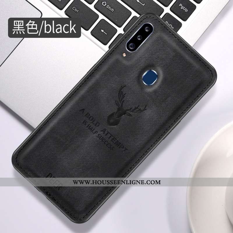 Housse Samsung Galaxy A20s Tendance Légère Étoile Tout Compris Fluide Doux Coque Modèle Fleurie Bleu