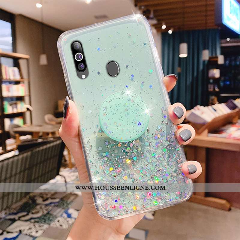 Housse Samsung Galaxy A20s Transparent Personnalité Frais Étui Rose Petit Fluide Doux