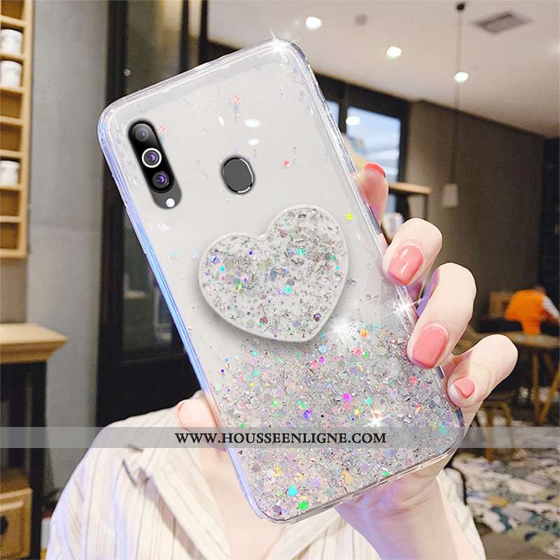 Housse Samsung Galaxy A20s Transparent Personnalité Frais Étui Rose Petit Fluide Doux