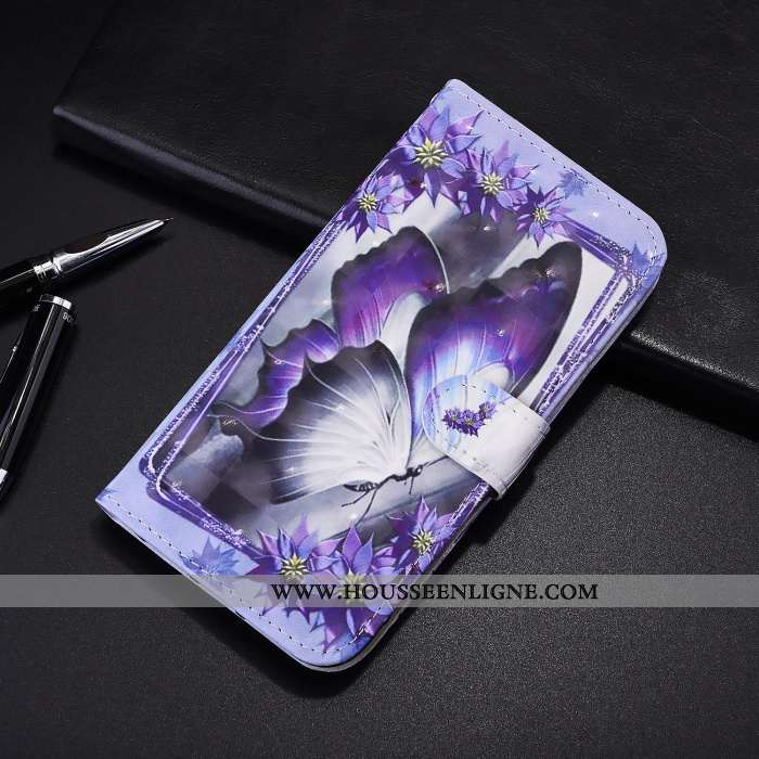 Housse Samsung Galaxy A21s Cuir Protection Étui Coque Téléphone Portable Dessin Animé Étoile Bleu