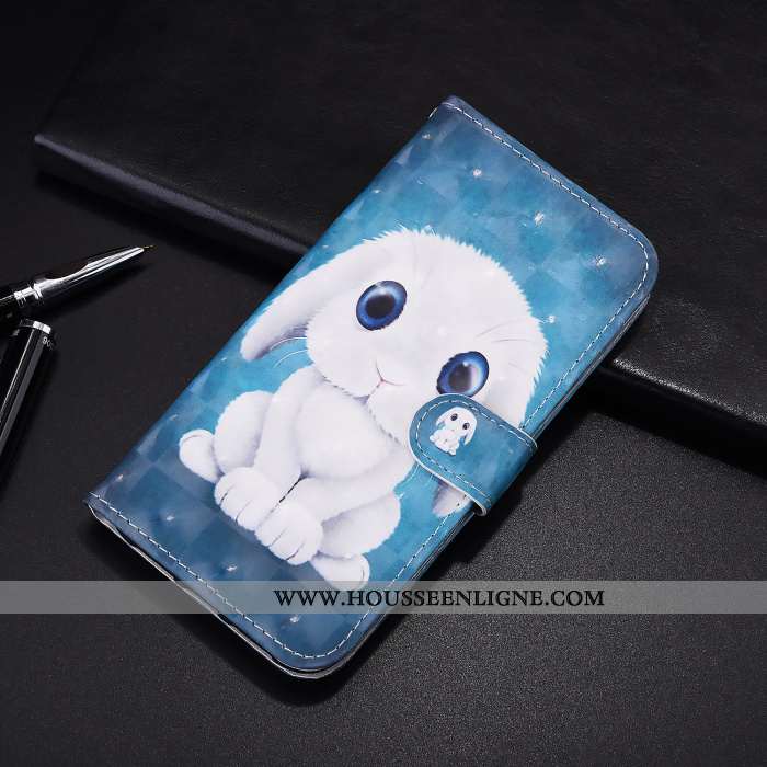 Housse Samsung Galaxy A21s Cuir Protection Étui Coque Téléphone Portable Dessin Animé Étoile Bleu