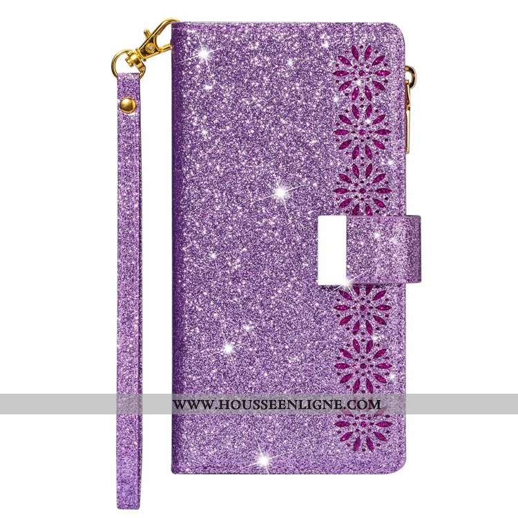 Housse Samsung Galaxy A21s Cuir Étoile Étui Téléphone Portable Coque Ciel Étoilé Violet