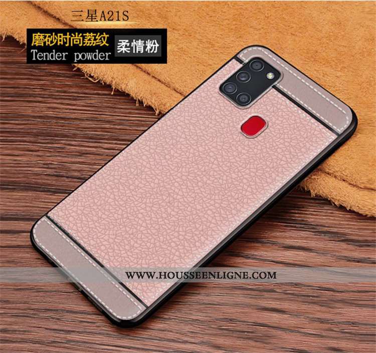 Housse Samsung Galaxy A21s Modèle Fleurie Fluide Doux Incassable Tout Compris Rose Coque Cuir