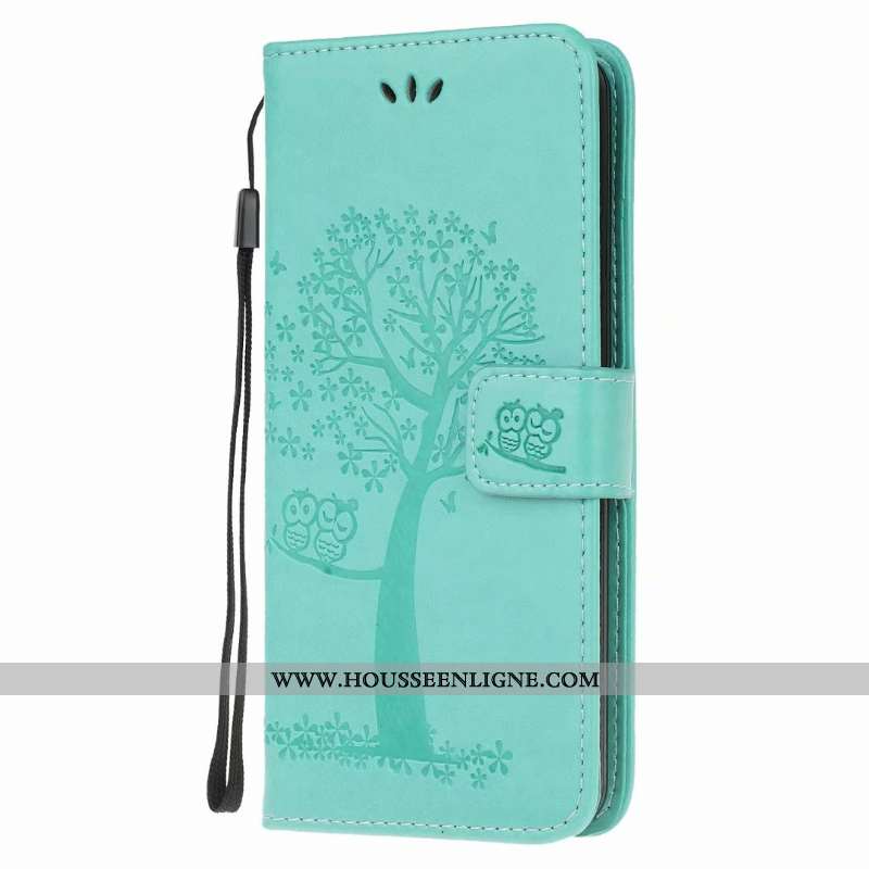 Housse Samsung Galaxy A21s Portefeuille Cuir Vert Tout Compris Coque Fluide Doux Incassable Verte