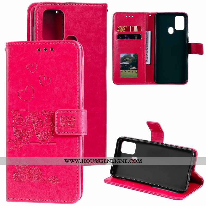 Housse Samsung Galaxy A21s Protection Cuir Étui Clamshell Coque Gris Téléphone Portable