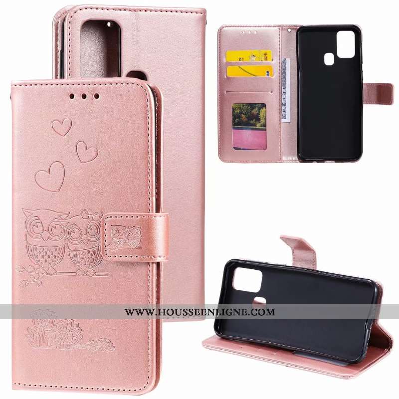 Housse Samsung Galaxy A21s Protection Cuir Étui Clamshell Coque Gris Téléphone Portable