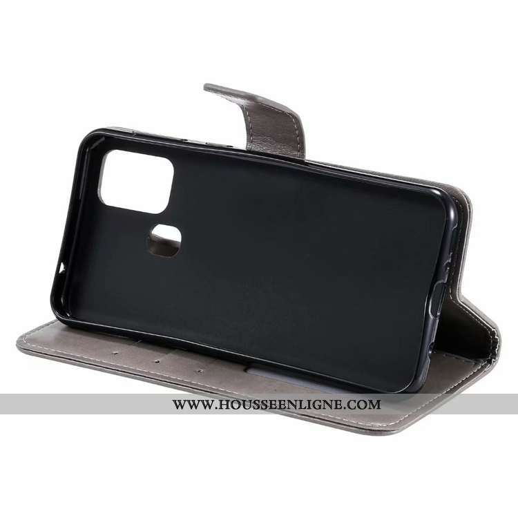 Housse Samsung Galaxy A21s Protection Cuir Étui Clamshell Coque Gris Téléphone Portable
