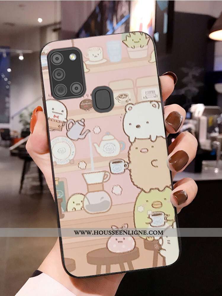 Housse Samsung Galaxy A21s Protection Délavé En Daim Téléphone Portable Silicone Coque Petit Personn