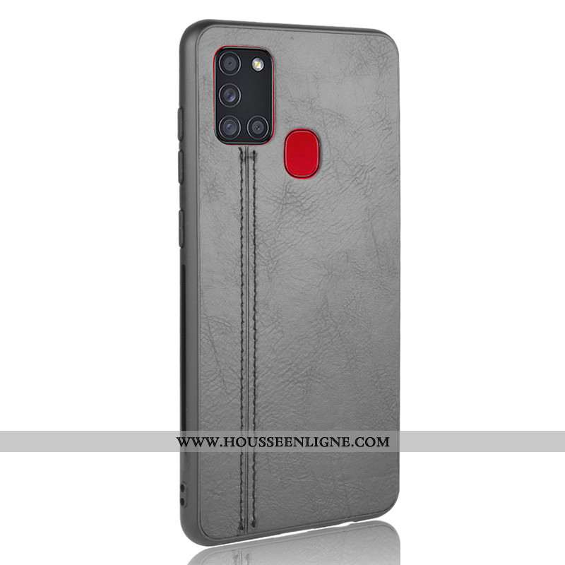 Housse Samsung Galaxy A21s Protection Modèle Fleurie Noir Coque Bovins Téléphone Portable Étui
