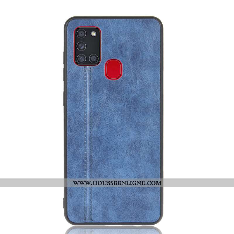Housse Samsung Galaxy A21s Protection Modèle Fleurie Noir Coque Bovins Téléphone Portable Étui