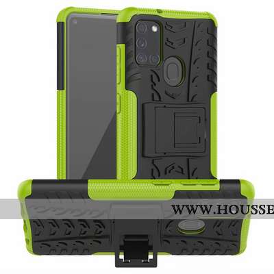 Housse Samsung Galaxy A21s Protection Personnalité Bleu Téléphone Portable Modèle Fleurie Support Ét