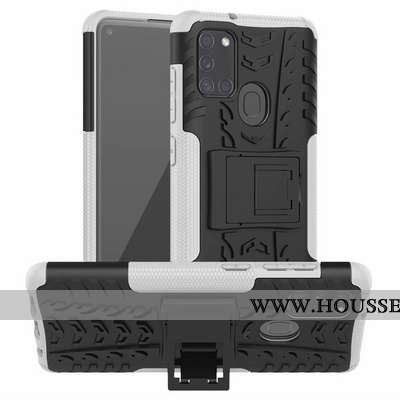 Housse Samsung Galaxy A21s Protection Personnalité Bleu Téléphone Portable Modèle Fleurie Support Ét