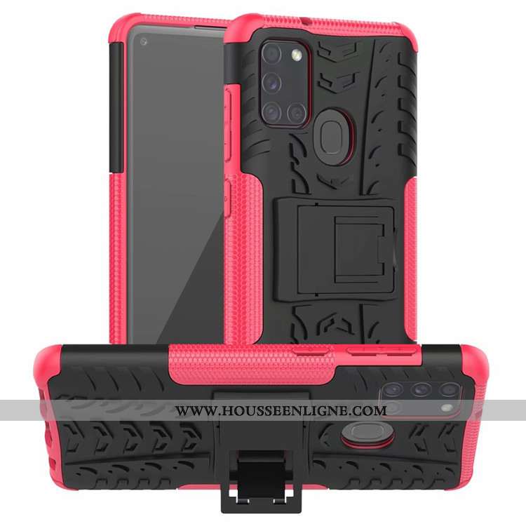 Housse Samsung Galaxy A21s Protection Personnalité Bleu Téléphone Portable Modèle Fleurie Support Ét