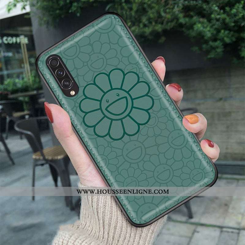 Housse Samsung Galaxy A30s Silicone Protection Incassable Étoile Fluide Doux Coque Fleur Verte