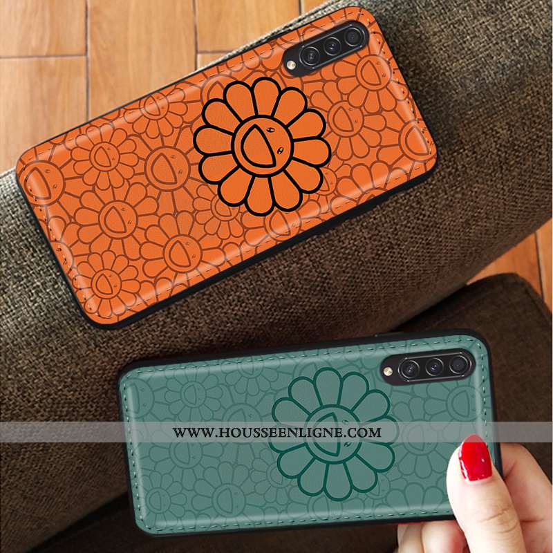 Housse Samsung Galaxy A30s Silicone Protection Incassable Étoile Fluide Doux Coque Fleur Verte