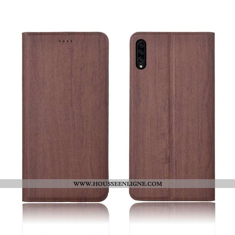 Housse Samsung Galaxy A30s Tendance Cuir Fluide Doux Arbres Tout Compris Coque Incassable Marron