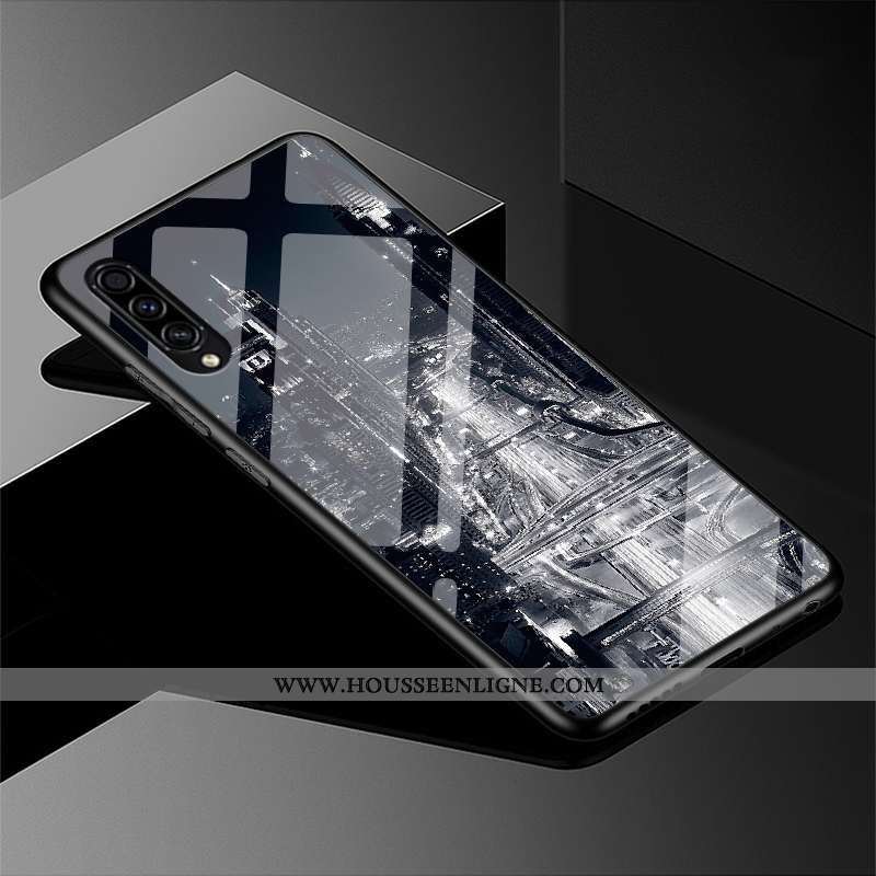 Housse Samsung Galaxy A30s Tendance Protection Personnalité Étui Étoile Créatif Délavé En Daim Noir