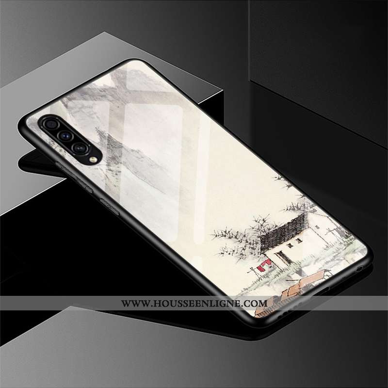 Housse Samsung Galaxy A30s Tendance Protection Personnalité Étui Étoile Créatif Délavé En Daim Noir
