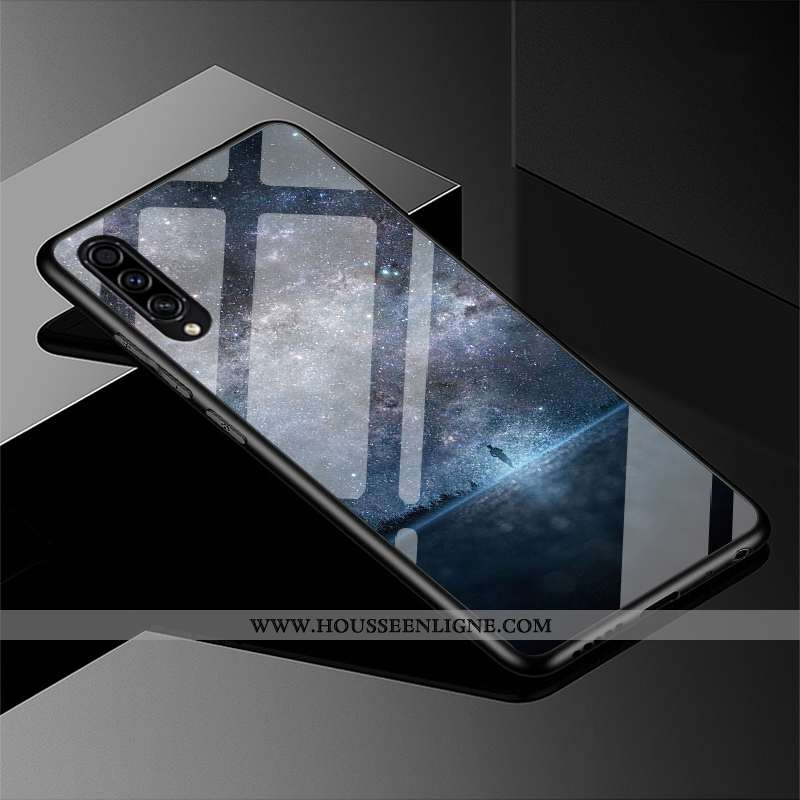 Housse Samsung Galaxy A30s Tendance Protection Personnalité Étui Étoile Créatif Délavé En Daim Noir