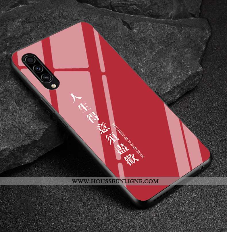 Housse Samsung Galaxy A30s Verre Personnalité Nouveau Fluide Doux Protection Créatif Étoile Rouge