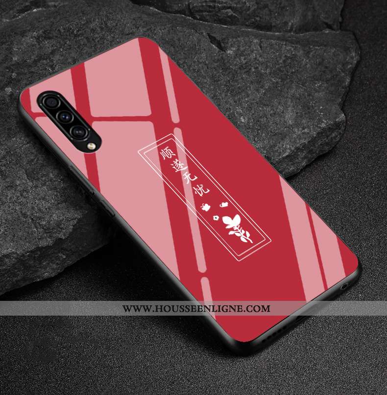 Housse Samsung Galaxy A30s Verre Personnalité Nouveau Fluide Doux Protection Créatif Étoile Rouge