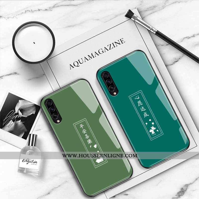 Housse Samsung Galaxy A30s Verre Personnalité Nouveau Fluide Doux Protection Créatif Étoile Rouge