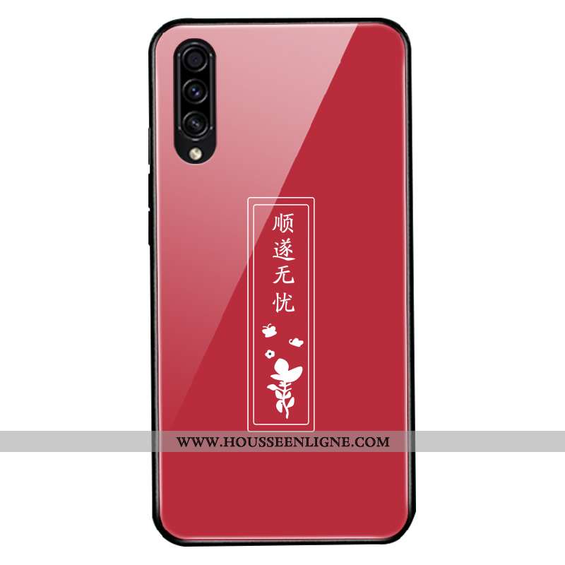 Housse Samsung Galaxy A30s Verre Personnalité Nouveau Fluide Doux Protection Créatif Étoile Rouge