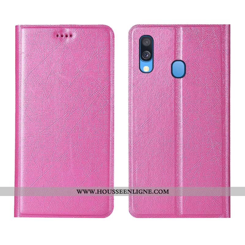 Housse Samsung Galaxy A40 Modèle Fleurie Protection Étoile Coque Noir Incassable Cuir