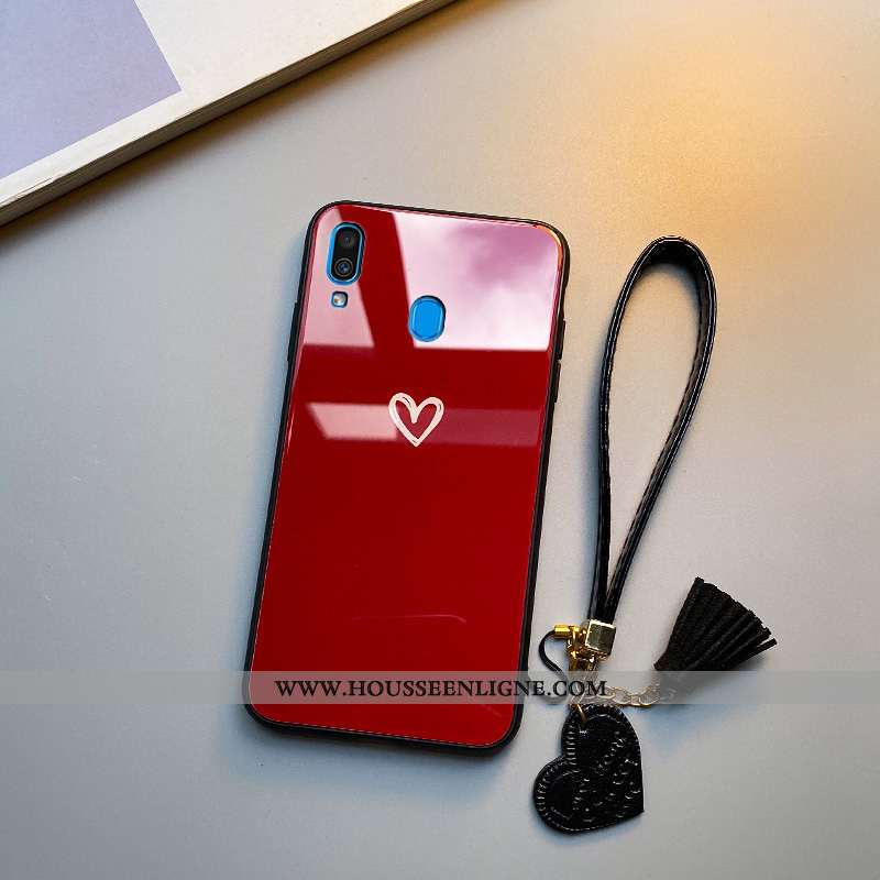 Housse Samsung Galaxy A40 Personnalité Créatif Fluide Doux Étoile Coque Simple Incassable Rouge