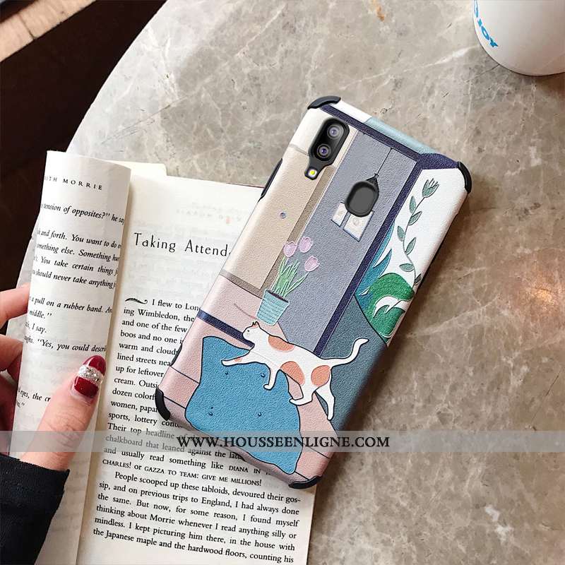 Housse Samsung Galaxy A40 Silicone Protection Délavé En Daim Difficile Étoile Tendance Coque Verte