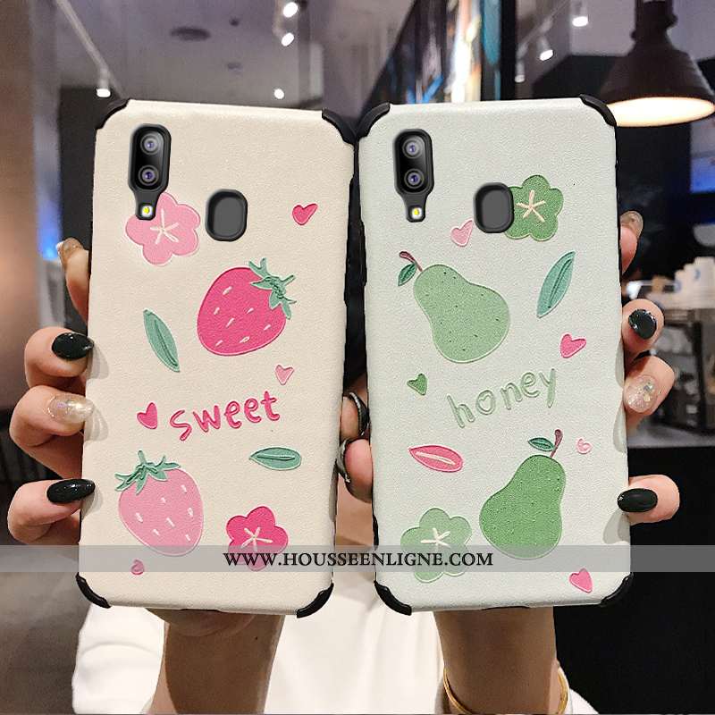 Housse Samsung Galaxy A40 Silicone Protection Délavé En Daim Difficile Étoile Tendance Coque Verte