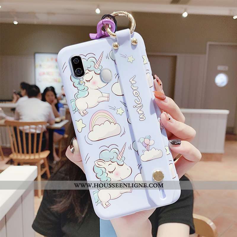 Housse Samsung Galaxy A40 Tendance Fluide Doux Coque Étoile Dessin Animé Protection Silicone Bleu