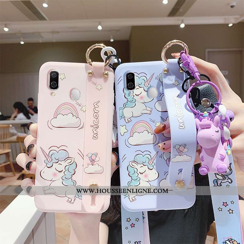 Housse Samsung Galaxy A40 Tendance Fluide Doux Coque Étoile Dessin Animé Protection Silicone Bleu