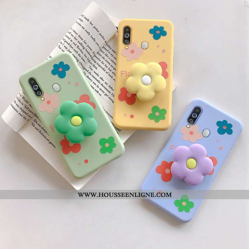 Housse Samsung Galaxy A40s Dessin Animé Charmant Incassable Vert Petit Téléphone Portable Coque Vert