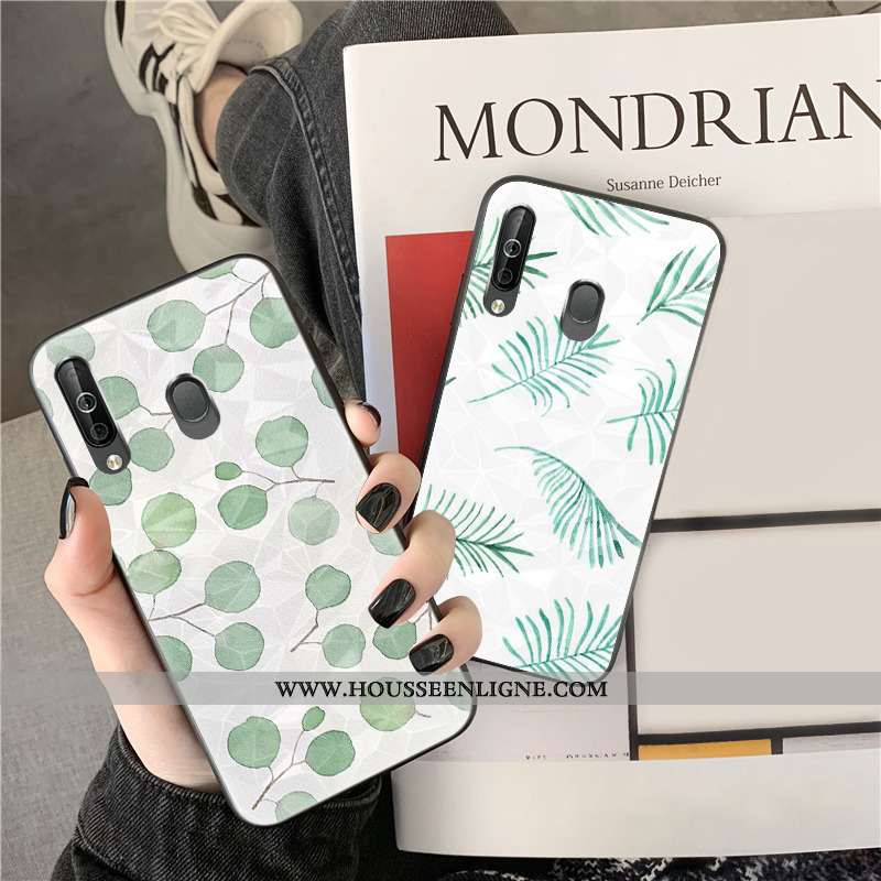 Housse Samsung Galaxy A40s Modèle Fleurie Étui Vert Coque Étoile Téléphone Portable Fleurs Verte