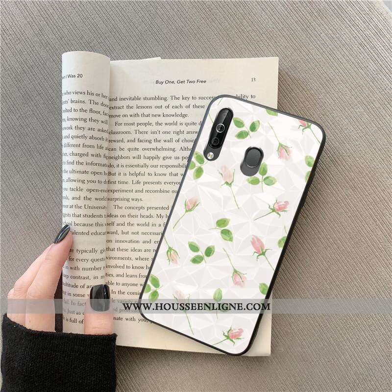 Housse Samsung Galaxy A40s Modèle Fleurie Étui Vert Coque Étoile Téléphone Portable Fleurs Verte